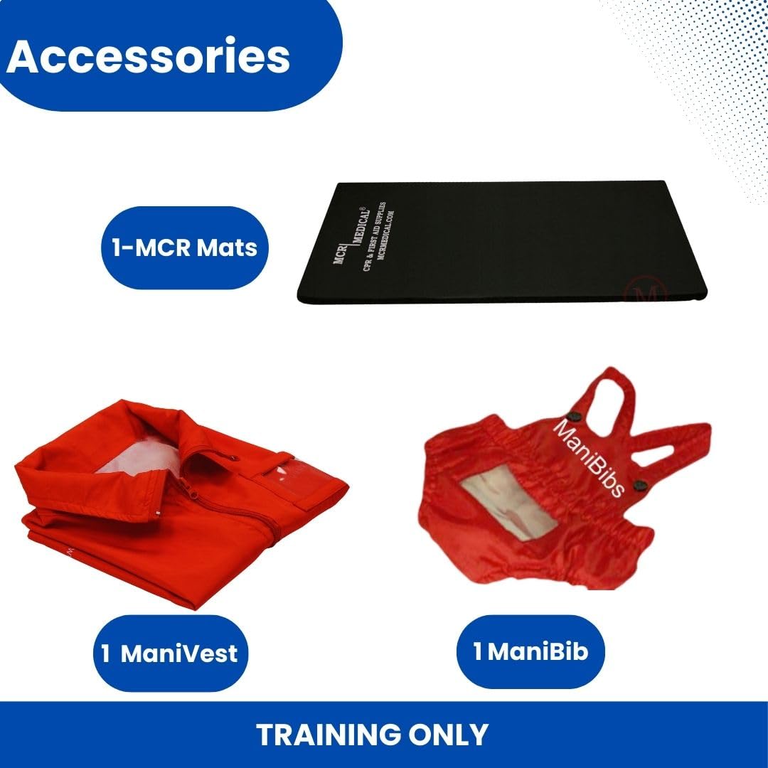PRESTAN CPR Manikin and One Infant CPR Manikin Training Kit w/AED Trainers and Accessories, Medium Tone, MCR Medical